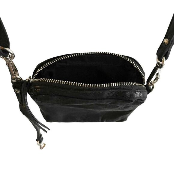 MAXON COLLECTION Italy Leather Wristlet Pouch Convertible Purse Black - Picture 7 of 16